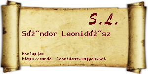 Sándor Leonidász névjegykártya